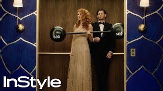 Danneel Ackles and Jensen Ackles  2020 Golden Globes Elevator  InStyle  shorts [upl. by Spatz]