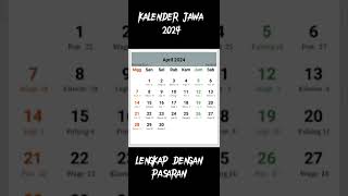 Kalender Jawa 2024 Lengkap Dengan Pasaran [upl. by Fax]