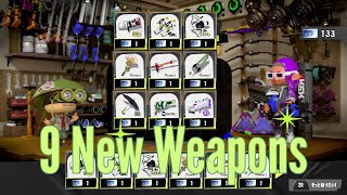 Splatoon 3 9 New Weapons in Chill Season 2023 Triple Splashdown Splattercolor Screen [upl. by Anida615]