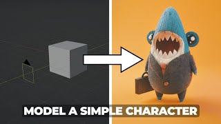 Model a Simple Character in Blender 3D  Shark [upl. by Kiyoshi230]