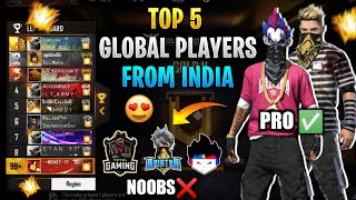 TOP 5 GLOBAL PLAYERS FROM INDIA ll WHO IS NO 1  ll MoniezGaming [upl. by Colene534]