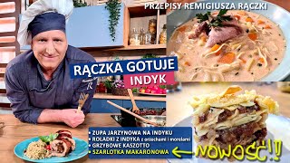 Rączka gotuje zupa jarzynowa na indyku rolada z indyka z grzybowym kaszotto szarlotka makaronowa [upl. by Glynias]