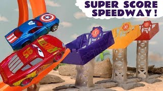 Cars Toys Lightning McQueens Fun Super Score Speedway Challenge [upl. by Ttenrag]