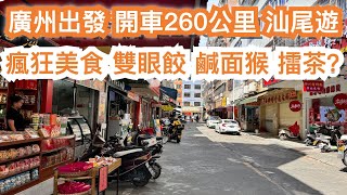 廣州出發！開車260公里！汕尾自駕遊！瘋狂美食旅遊！從未講過！雙眼餃！鹹面猴！擂茶？！家鄉美食！當地美食！味道如何？酒店價格！當地樓價！美食一條街！Canton Food Tour｜GuangZhou [upl. by Enayr]