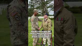 World War II Veteran Dennis Boldt mentors a young activeduty soldier in the Normandy Cemetery [upl. by Leinehtan92]