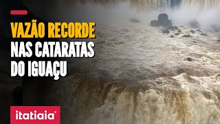 CATARATAS DO IGUAÇU TEM VAZÃO RECORDE A SEGUNDA MAIOR DA HISTÓRIA [upl. by Moyna]