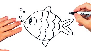 Fish drawing Easy  how to draw beautiful fish from beginners [upl. by Htenywg]