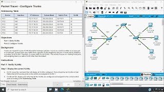 345 Packet Tracer  Configure Trunks [upl. by Mechelle]