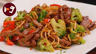 Esta receta japonesa de FIDEOS CON TERNERA es muy sabrosa y se hace en 10 minutos [upl. by Kiyohara]