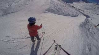 Tignes  Skiing  Combe Folle red Trolles black and Digues green  Februar 2017  Piste View [upl. by Coy]