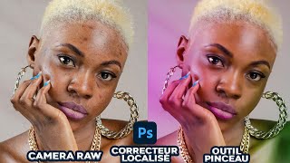 RETOURCHE DE PEAU AVEC PHOTOSHOP  Lissage de peau haut de gamme Facile et Rapide CAMERARAW [upl. by Fording256]