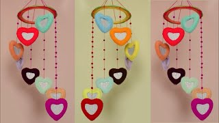 Beautiful Wall Hanging Idea at Home  Wall Hanging Craft Idea using Hair Rubber Band  DIY [upl. by Anwahsak]