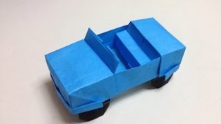 How to Make a origami jeepcar [upl. by Atinat]