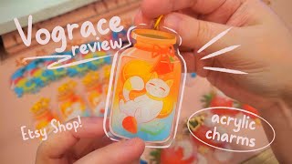 ⭐️ Vograce Review ⭐️ Unboxing Acrylic Charms  Etsy Shop [upl. by Eelloh]