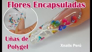 Uñas de Polygel con Flores secas Encapsuladas y 3D  Xnails Peru [upl. by Girard]