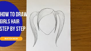 How to draw ANIME HAIR  Hair drawing TUTORIAL  step by step  Bunches hairstyle [upl. by Almeida]