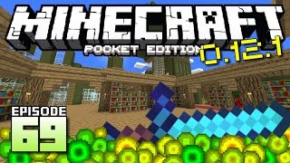 Lets Play Minecraft PE  Ep69  Amazing SwordLibrary [upl. by Greenburg]