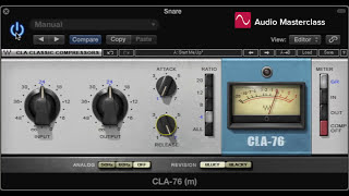 Waves CLA76 compressor plugin on snare drum Universal Audio 1176 emulation [upl. by Robma]