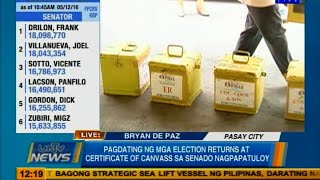 Pagdating ng mga election returns at certificate of canvass sa Senado nagpapatuloy [upl. by Letitia]