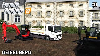 Starting NEW public works company  Public Works  Geiselberg  Farming Simulator 19 Episode 1 [upl. by Arvo]