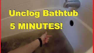 How To Easily Unclog Bathtub Shower Drain in 5 minutes Jonny DIY [upl. by Annauj]