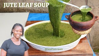 HOW TO MAKE JUTE LEAF SOUP HOW TO MAKE GREEN SOUP cooking food [upl. by Aivitnahs]