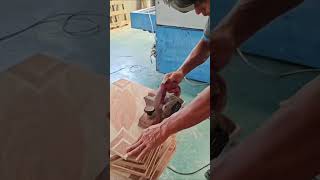 Workers are polishing patterned wooden floors [upl. by Finnegan]