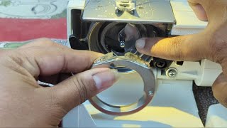 Usha Janome Bobbin Case Fixing  How to clean Bobbin Case in Usha Janome  Bobbin Case Problems [upl. by Sig]