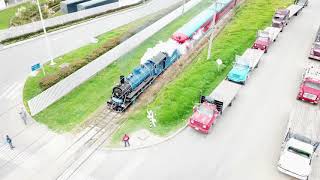 SkyCam  Locomotora 76  tren a vapor  tren turistico de la sabana Bogota Colombia [upl. by Phyllis]