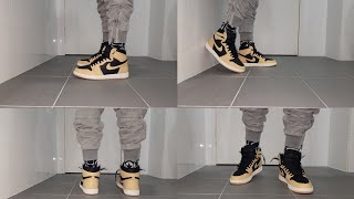 Nike Air Jordan 1 Retro High OG Heirloom Vachetta Tan Black On Feet [upl. by Ansel]