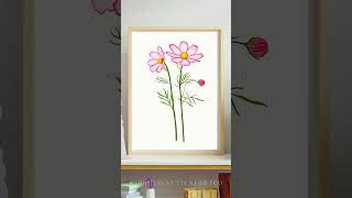 Day 135 Cosmos Flower artoftheday motivationalart dayinmylife digitalpainting [upl. by Llenehs]