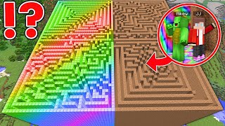 JJ and Mikey Found A TALLEST RAINBOW DIRT MAZE in Minecraft Maizen Mizen Mazien JJ Mikey [upl. by Twitt]