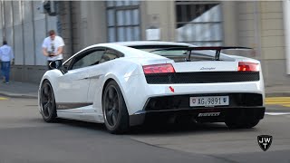 Super LOUD Lamborghini Gallardo LP5704 Superleggera in Zurich INSANE Sounds [upl. by Arihas]