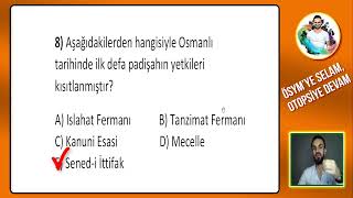 Osmanlı Dağılma Dönemi  En Uzun Yüzyıl  Soru Çözümü KPSS AYT Tarih 2024 [upl. by Arand]