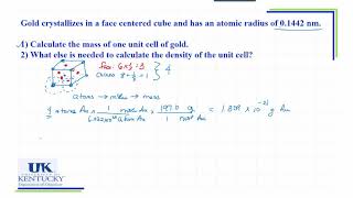 Unit Cell Calculation of Gold [upl. by Otto290]