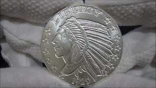 1929 American Incuse Indian Silver Coin 1 Oz [upl. by Gnik3]