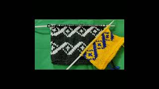 two colour sweater border knitting design [upl. by Juni]