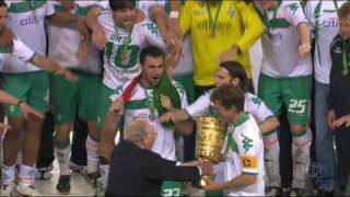 DFBPokalfinale in Berlin 2009 Werder Bremen  Bayer Leverkusen Siegesfeier Bremens [upl. by Anertal]