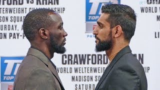 Terence Crawford vs Amir Khan  OFFICIAL FACE OFF  NYC  Top Rank Boxing [upl. by Meela]