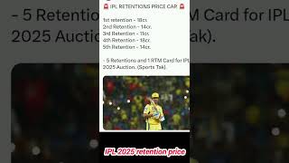 Chennai super King IPL retention 5 player list2025 [upl. by Maddock]