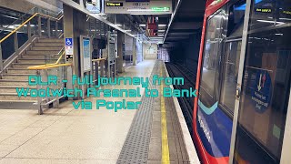 DLR Woolwich Arsenal to Bank via Poplar  Full Journey [upl. by Haran]