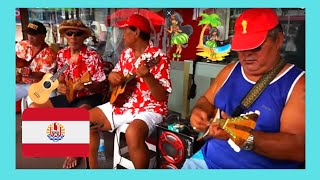 TAHITI singing and playing the Ukulele in PAPEETE [upl. by Retsevlys]