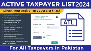 How to Check Active Taxpayer Status 2024  How to Check Active Filer Status in ATL on FBR Online [upl. by Bor752]