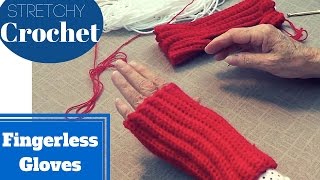 Single Crochet Fingerless Gloves Stretchy  Easy Mittens [upl. by Mays]