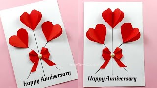 Happy Anniversary Card For Mom And Dad Handmade with love easily😊 [upl. by Walker]