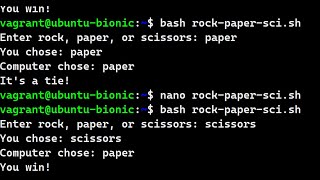 learn bash on linux create rock paper scissors game on bash [upl. by Mullen]