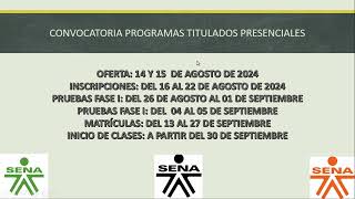 ⌚Convocatorias del SENA  AGOSTO PRESENCIAL 🚌 Y VIRTUAL 💻 [upl. by Koralie]