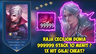 RAJA CECILION DUNIA WINRATE 90 10 MENIT 99999 STACK DAMAGE 1 HIT  MOBILELEGENDS [upl. by Jordans326]