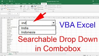 VBA Excel  Searchable Drop Down in Combobox  Membuat Searchable Drop Down [upl. by Kelli]