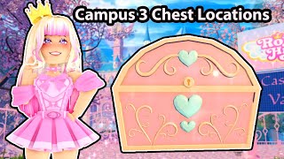 EASY GUIDE Chest Locations In Campus 3 Update Part 1 Royale High [upl. by Benedikt]